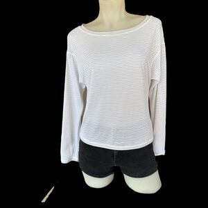 lululemon White Striped Long Sleeve 6